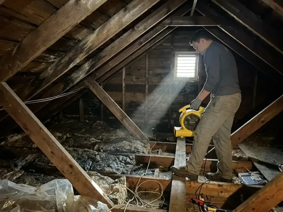attic-water-damage-drying-proc-007 — frequently asked questions, Emergency Water Extraction & 24/7 Flood Response in Dickins…